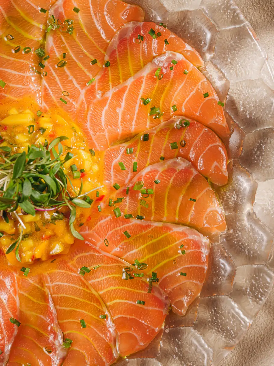 Salmon carpaccio with citrus